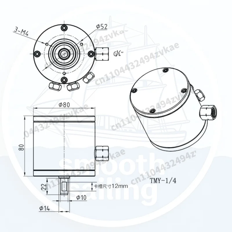 Explosion Proof, Non-Sparking, High Speed, Adjustable, 1/4HP Air Motor