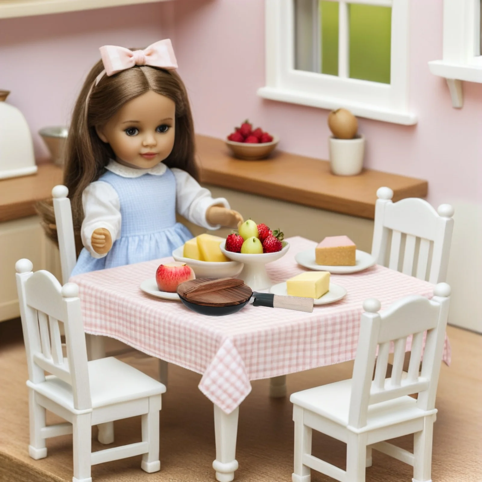 1Set Kids Keuken Speeltoestel Realistische Simulatie Kookgerei met Houten Handvat Spatel Deksel voor Kind Veilig Fantasiespel