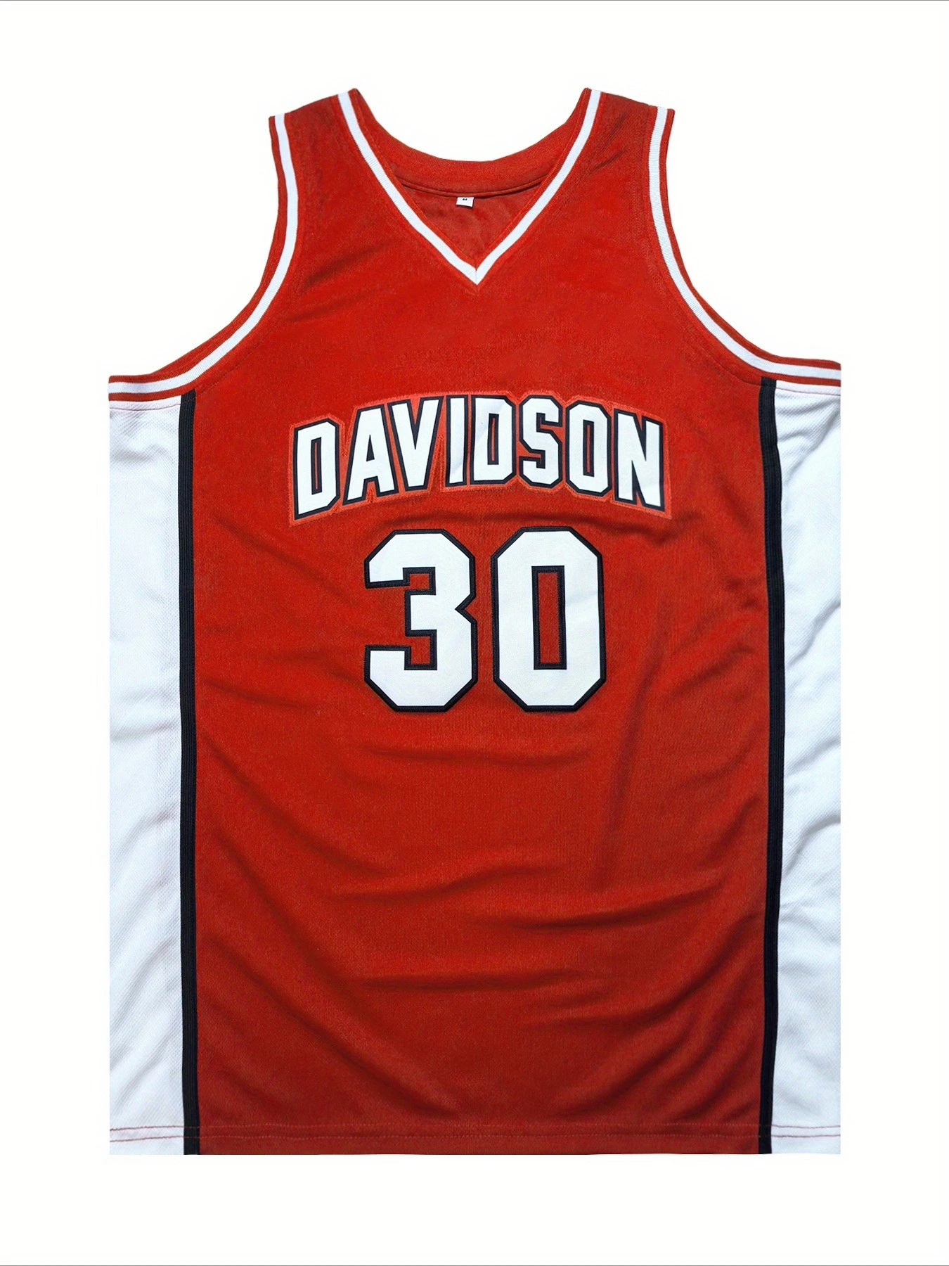 Retro Curry 30 Davidson College Basketball Jersey Red White Stitched Letters Sports Uniform Casual Vest Kids and Men Women