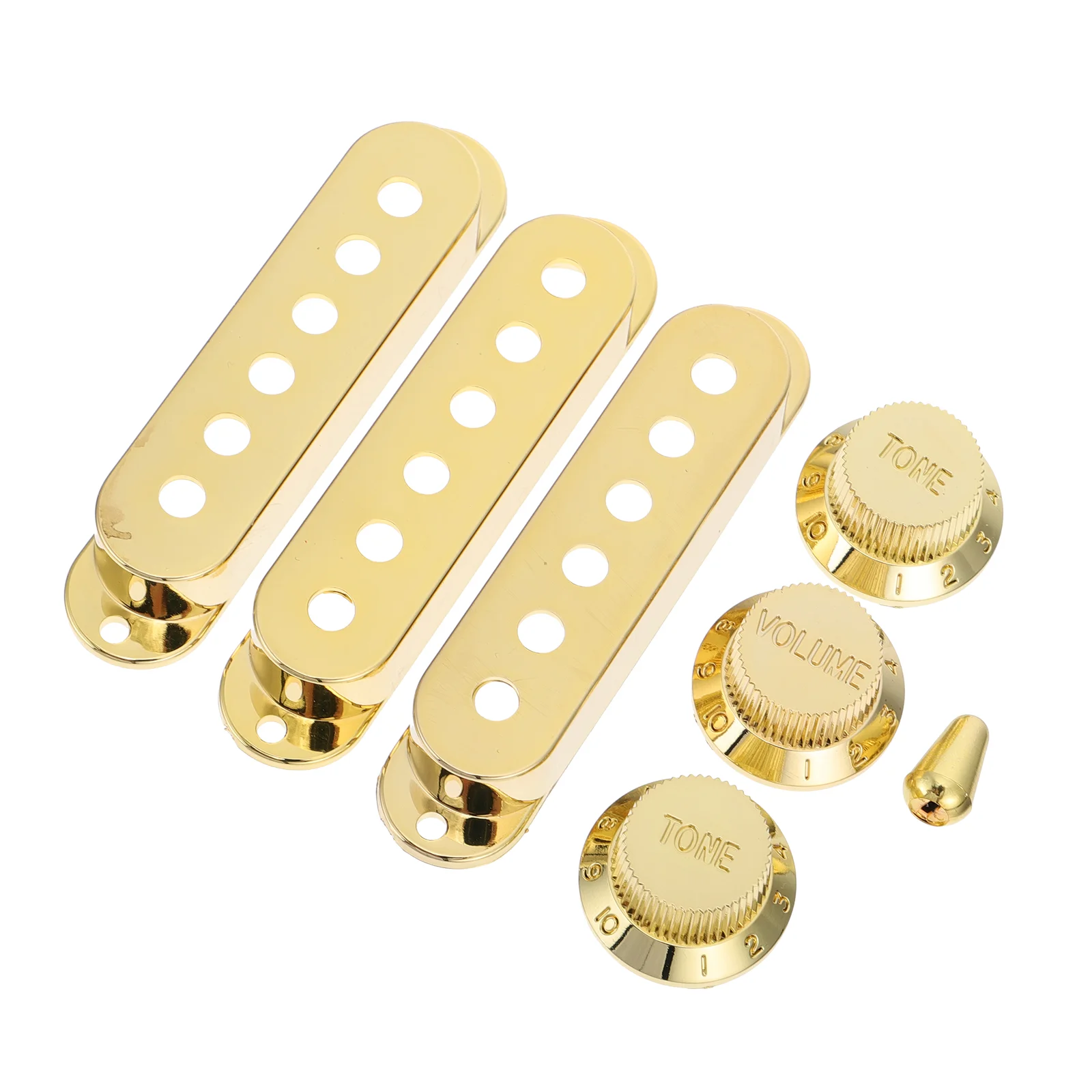 

7 Pcs Player Vibration Pickup Cap Guitar Pickups Protectors Holder Case Golden Parts