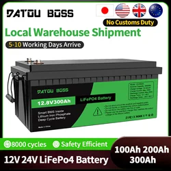 DATOUBOSS 12V 100Ah LiFePO4 Battery 1280Wh Lithium Battery with Improved 100A BMS 8000-15000 Deep Cycles Support in Series/Paral