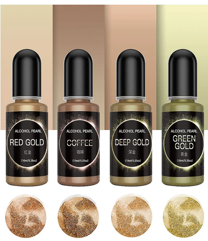 12Colors Metallic Pearl Pigment Toner DIY Crystal Drops 3D Alcohol Liquid Ink Diffusion Pigment For Resin Mold Jewelry Making