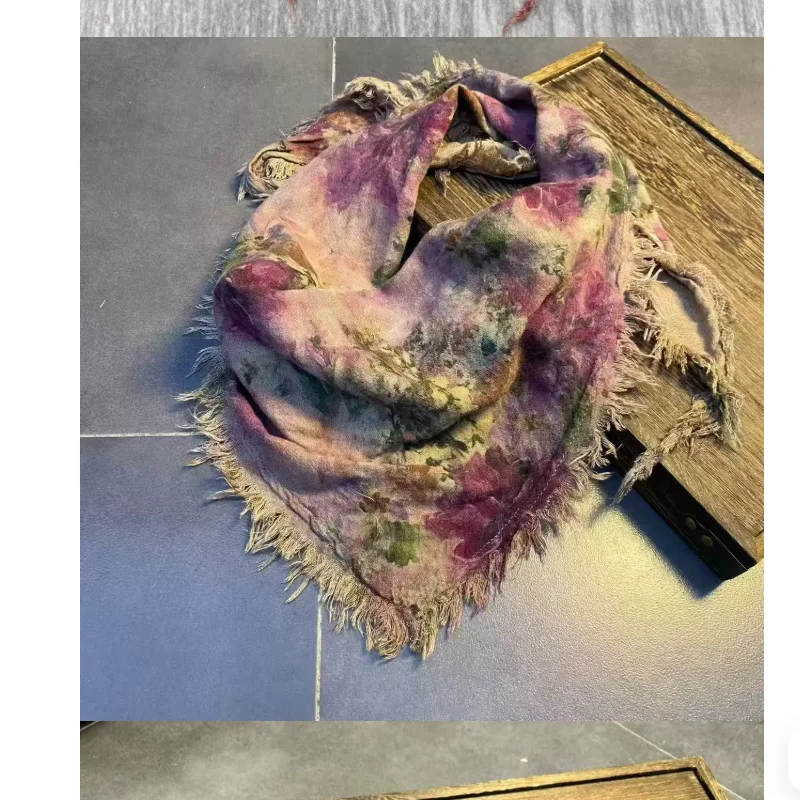 Digital Printed Sheer Fabric Triangle Scarf