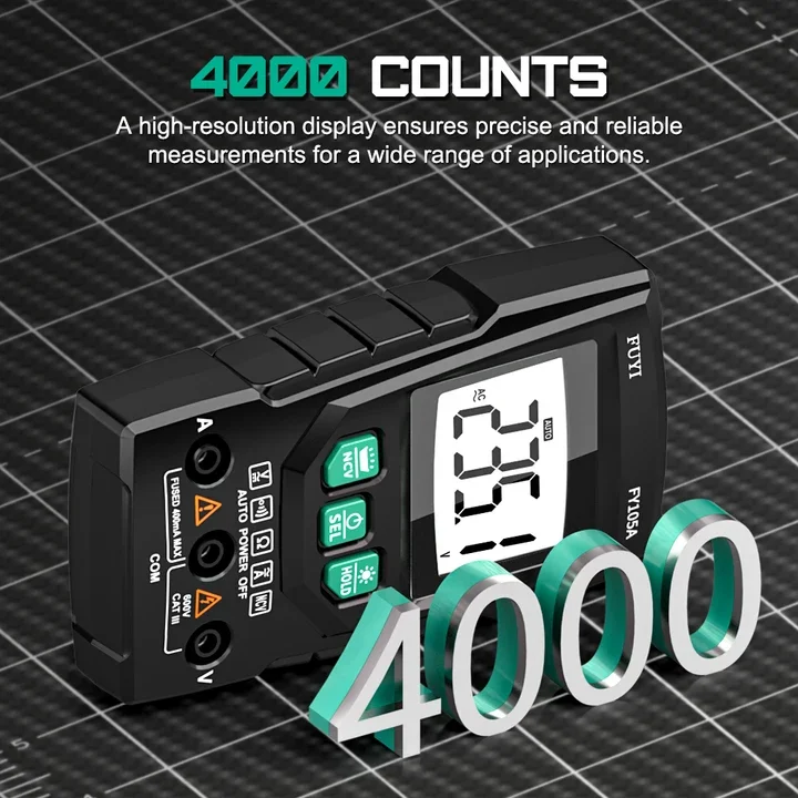 MASTFUYI FY105A 4000 التهم مقياس متعدد رقمي احترافي صغير التيار المتناوب/تيار مستمر جهاز قياس الجهد الكهربائي السيارات فاحص التيار الكهربائي أداة #3