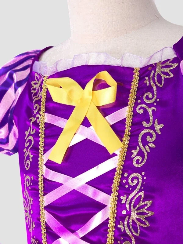 Bambini lunghi capelli magici fiaba Fancy Dress Girls Carnival Rapunzel Princess Costume Kid Halloween Apparel Role Play Party