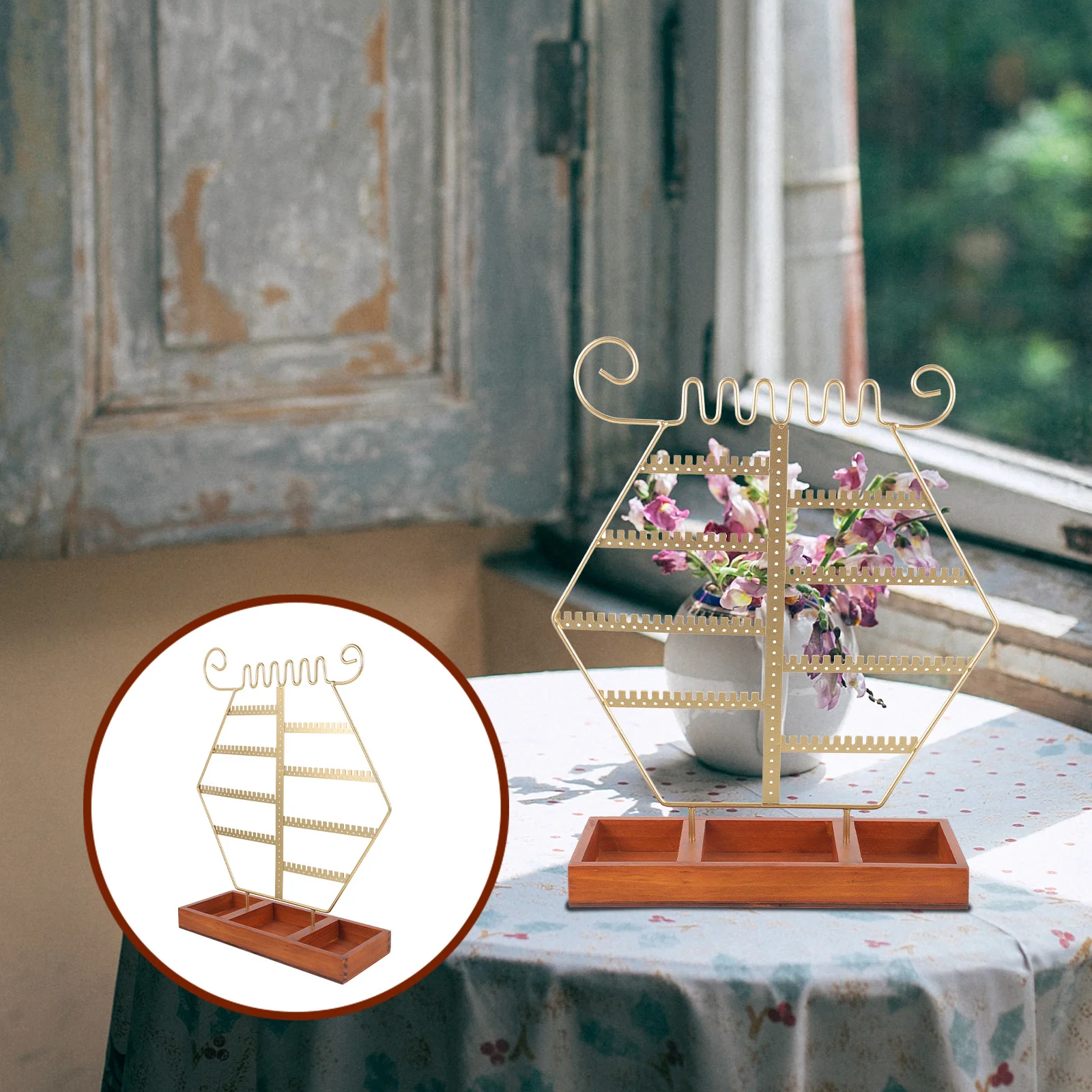 Decorative Earring Display Stand Unique and Stable for Girls to Organize and Showcase Ear Studs Earrings Organizer