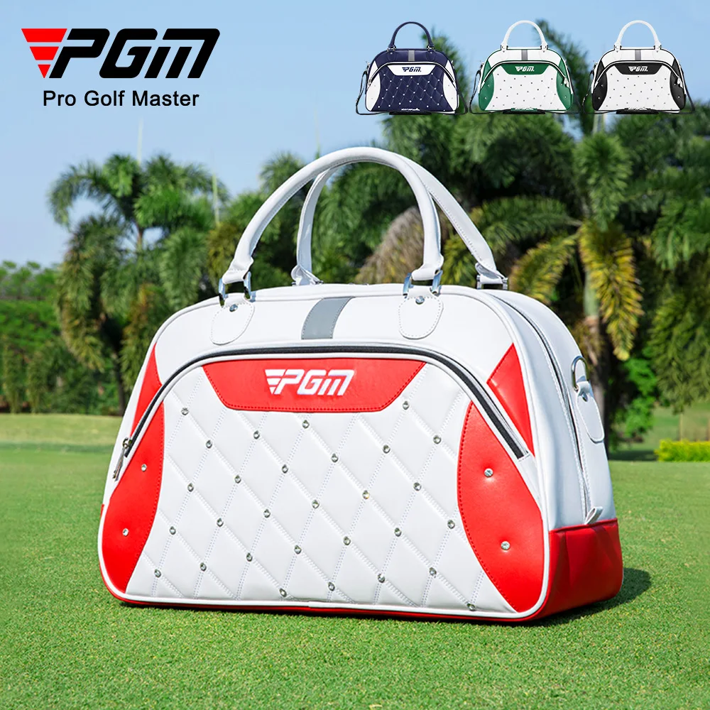 PGM Golf Women Bags Waterproof Golf Shoes Bag Large Capacity Leather Golf Clothing Bags Double Layer Sports Handbags YWB037