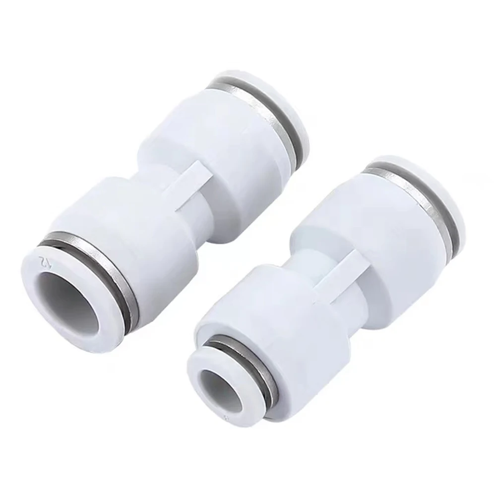 PU PG Pneumatic Quick Connector PU Pipe Air Hose 4mm 6mm 8mm 10mm 12mm 14mm 16mm White Plastic Connector Diameter Reduction