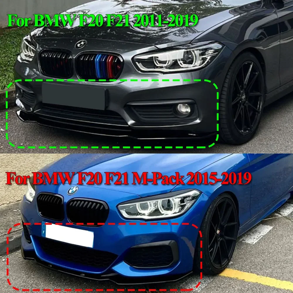 3Pcs/set Car Front Bumper Lip Spoiler Splitter Diffuser Accessories Body Kits Cover For BMW 1 Series F20 F21 Hatchback 2011-2019