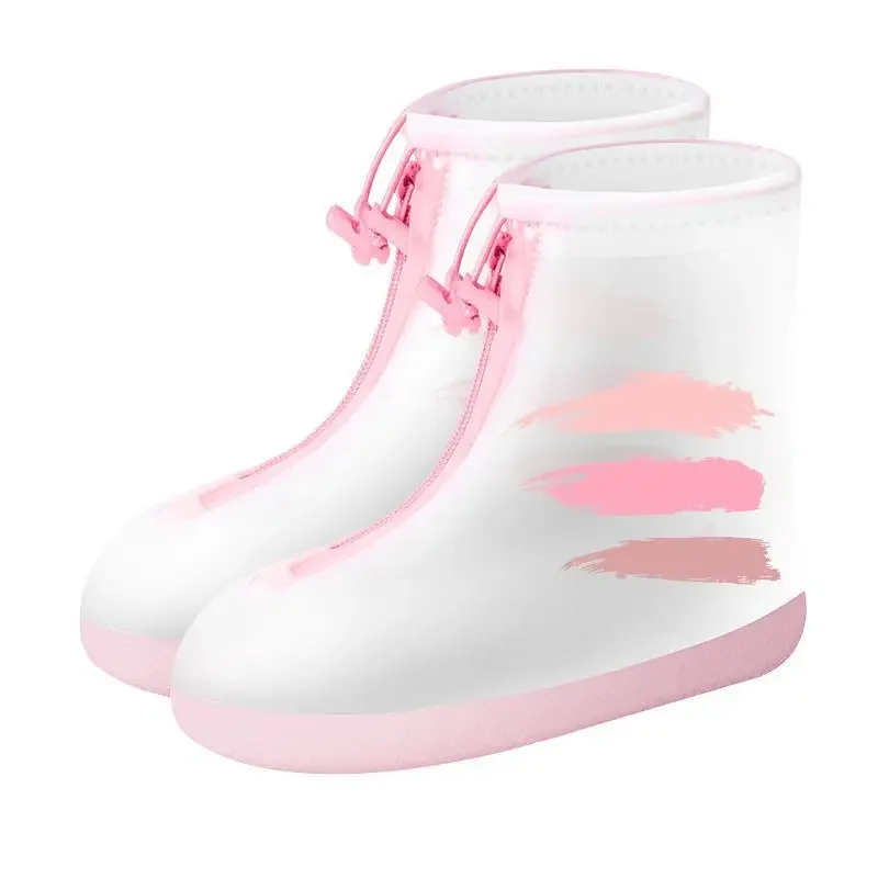 Thickened PVC Rain Shoe Covers Foldable Waterproof Non Slip Wear Resistant Portable Outdoor Travel Easy on Off for Adults