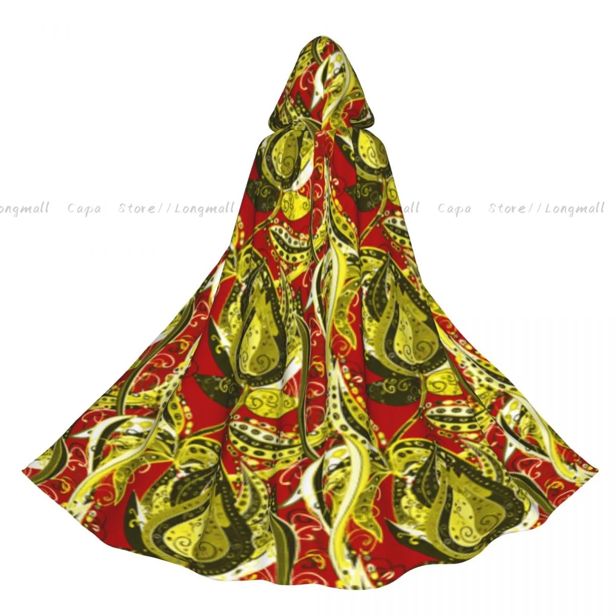 

Witch Cloak Vintage Flowers Background Halloween Cosplay Costume Unisex Adult Cloak Retro Ages Cape
