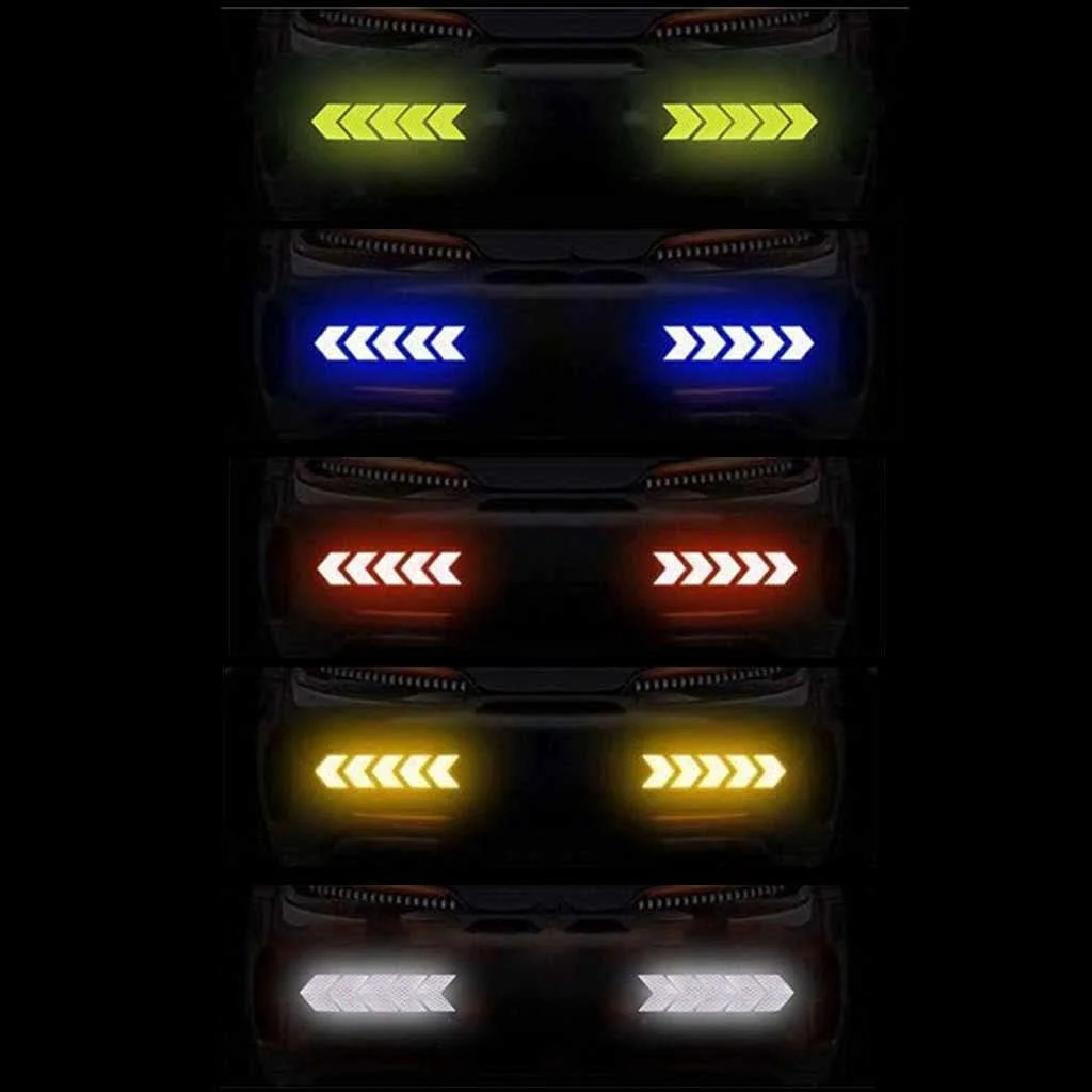 12pcs/Set Reflective Arrow Stickers for Cars, Suitable for Vehicles, Motorcycles, Bicycles, Designed for Nighttime Visibility