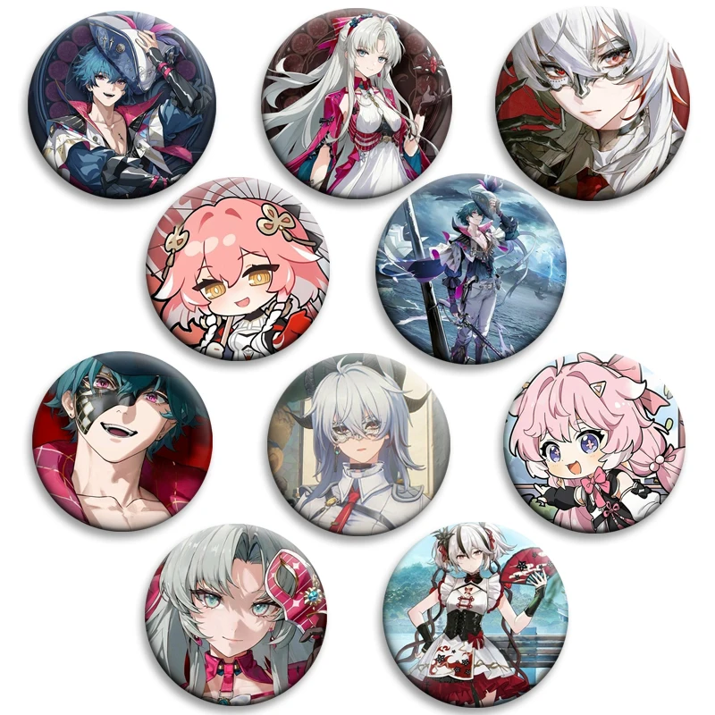 Wuthering Waves Game Enamel Pin Anime Figure Brant Baizhi Jiyan Creative Brooch Cartoon Badge Backpack Clothing Accessories Gift