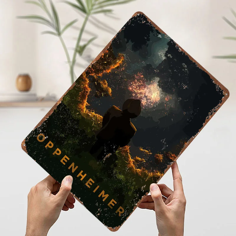 Oppenheimer المعادن المشارك تين علامات جدار الفن الجمالية غرفة ديكور علامة معدنية مخصصة للديكور المنزل المرآب الزينة الرجعية