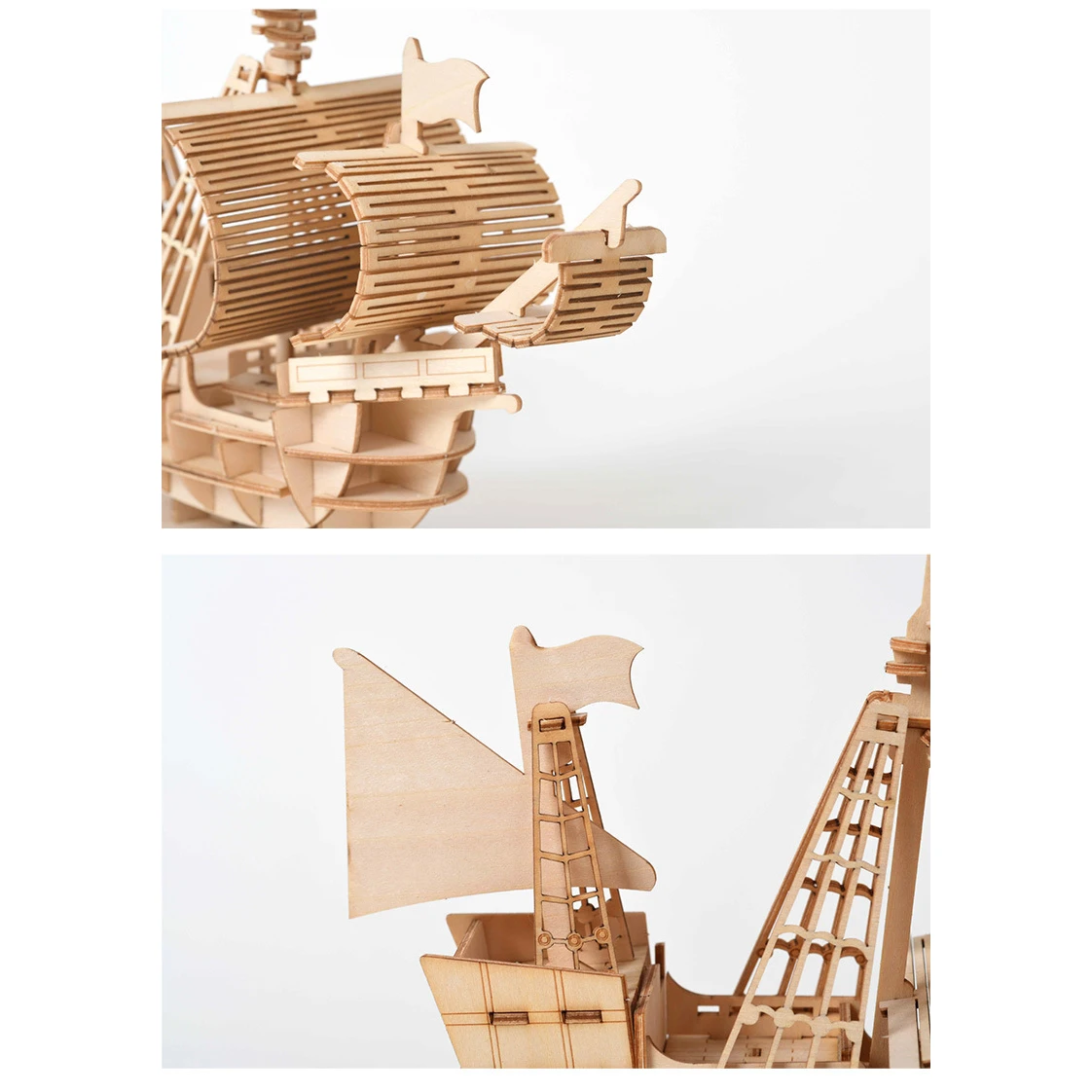 3D DIY Classic Boat Puzzles Toys Assembly Build Blocks Wood Craft Kits for Kid & Adults Handmade Jiagsaw Models Decor Ship Gift