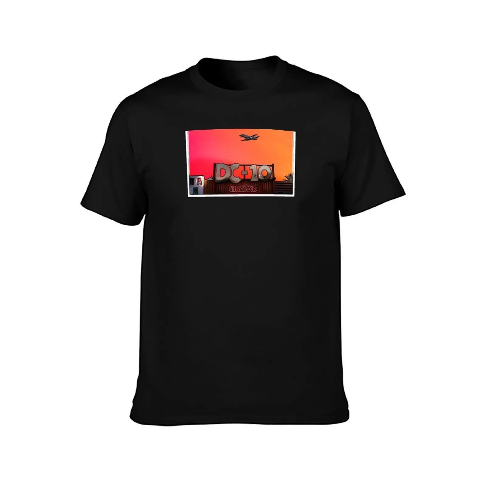 DC-10 IBIZA PLANE SUNSET POSTER - 2022 EIVISSA T-Shirt, Summer Casual Cotton Tee, Oversized Streetwear Tops, Unisex Men Women