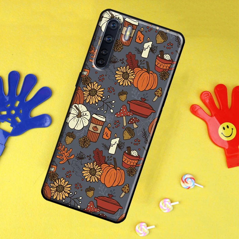 Autumn Leaves Fall Halloween For OPPO A15 A16 A83 A91 A93 A52 A72 A3S A54 A74 A94 A5 A9 A31 A53 A53S 2020 Phone Case