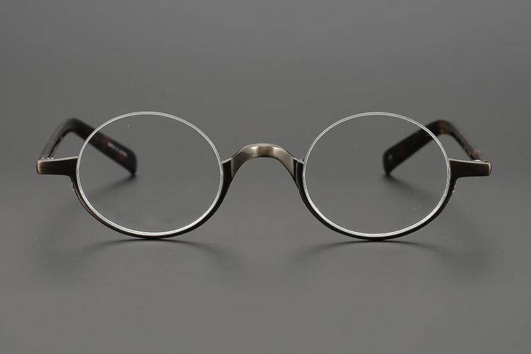 Titanium Japanese Brand Designer Collection John Lennon's Small Round Frame Retro Men Prescription Glasses Ultralight Half Frame