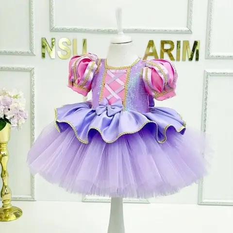 Girl Baby Princess Ballet Dance Dress Kids Birthday Party Ball Gowns Tulle Elza Costume Rapunzel Clothing Cosplay Vestidos