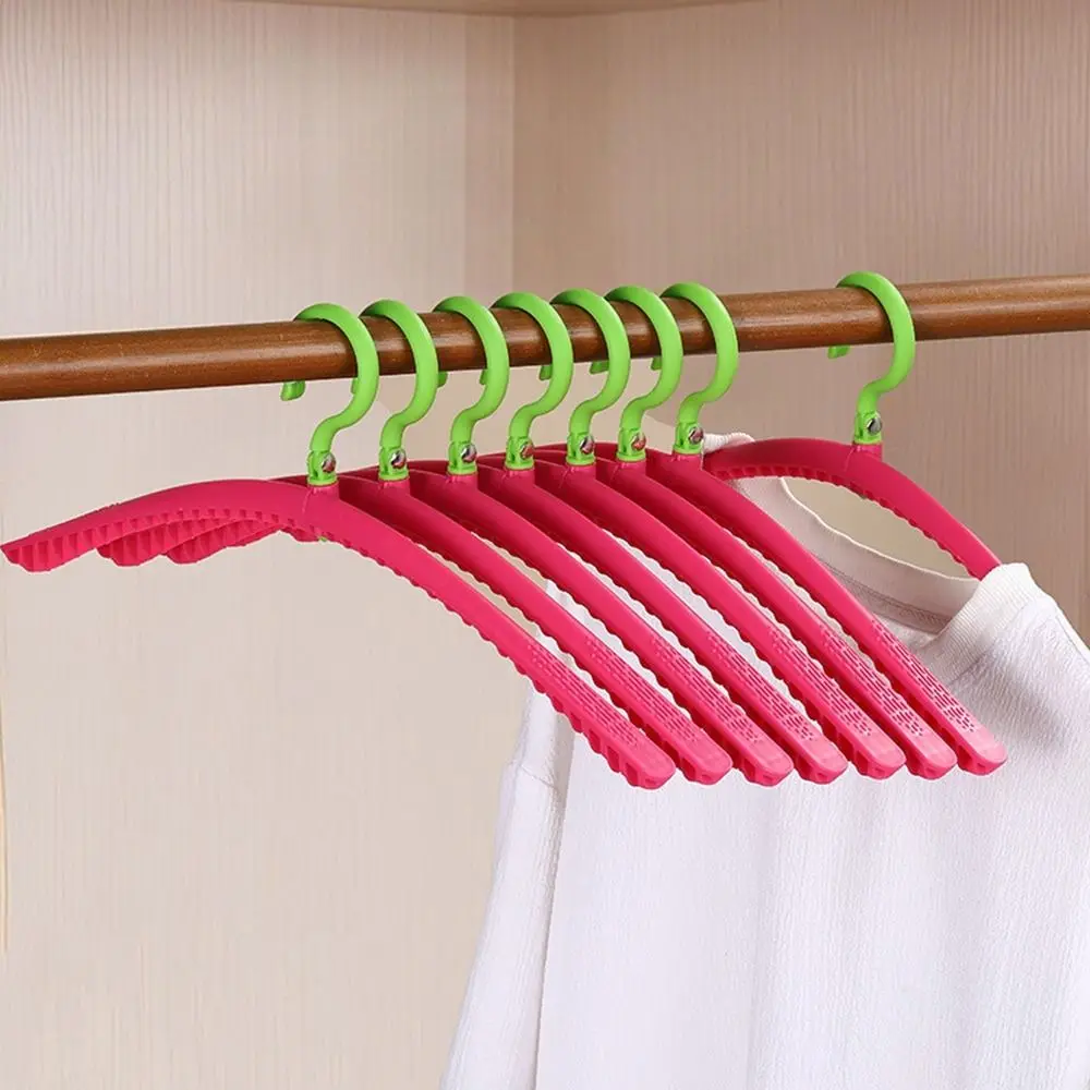 

10Pcs Dopamine Folding Clothes Hangers Anti-Slip Rotatable Clothes Drying Rack Plastic Space Saving Clothes Holders Hotel