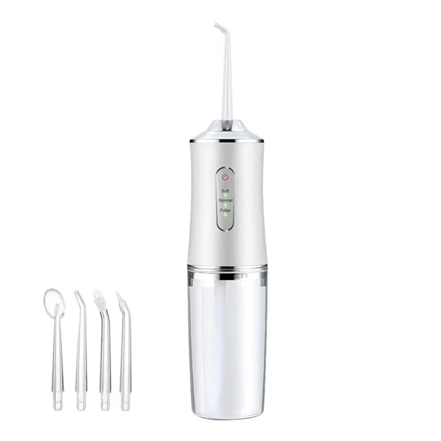

Dental Water Flosser Oral Irrigator USB Teeth Cleaning Device with 4 Tips and Mouth Wash for Effective Oral Care