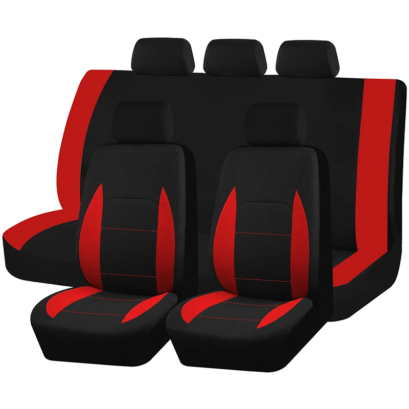 AUTOPLUS sportieve autostoelhoezen volledige set universele maat geschikt voor de meeste auto SUV vrachtwagen auto-accessoires interieur met airbag compatibel