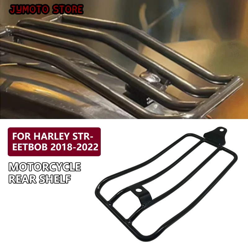 Portaequipajes para motocicleta, estante de soporte para asiento individual trasero de acero negro para Harley Soft Tail Street Fighter 2018 2019 2020 2021 2022