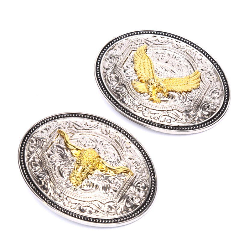 Alloy belt buckle Long Horn Bull Eagle Western Belt Buckle Golden Texas Cowboy Western Buckles