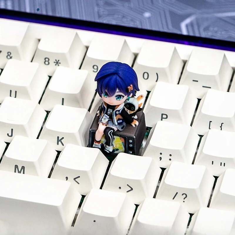 Zenless Zone Zero Anime Figure Belle Wise Personalized Creativity Single Resin Cute Keycaps Mechanical Keyboard Universal Joint
