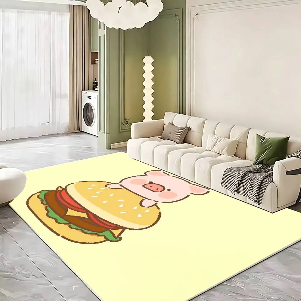 Cute LuLu piggy Floor Mat Bathroom Absorbent Mat Rugs Simple Door Dirt-resistant Mat Home Kitchen Mat