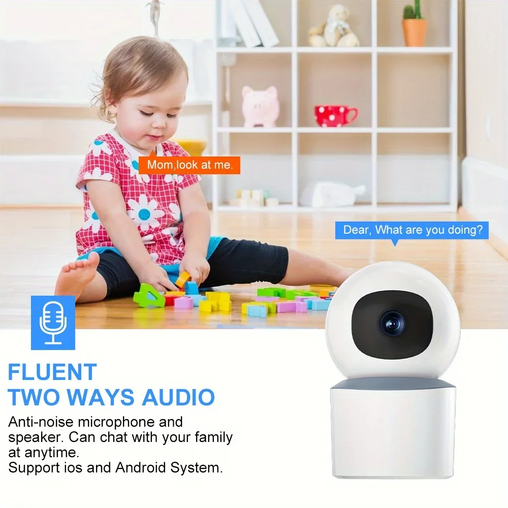 1080P HD Indoor Security Camera WiFi Wireless Smart Camera with PTZ 4X Digital Zoom 2.4Ghz WiFi Night Vision