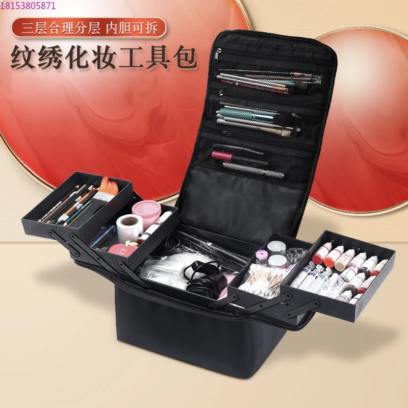 Oriental color waterproof embroidery cosmetic bag portable storage bag simple and portable