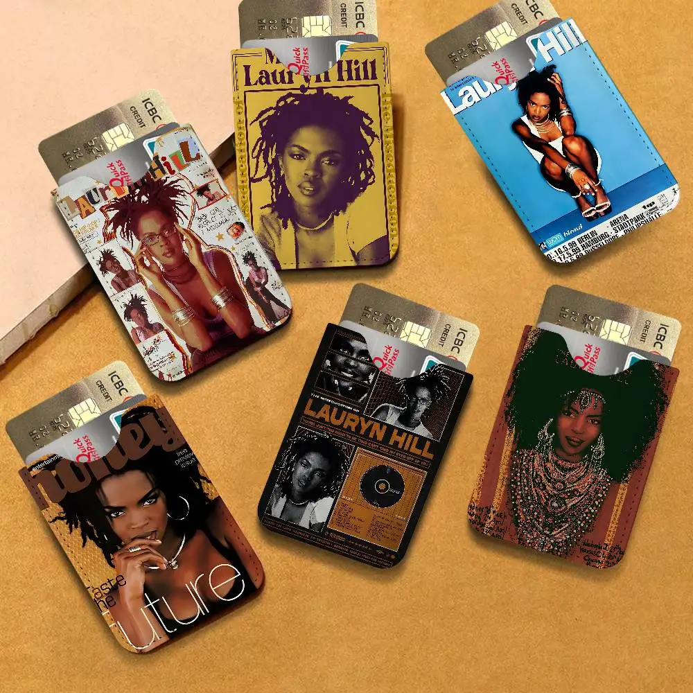 L-lauryn H-hill Ultra Slim Men Leather Mini Wallet Lightweight Credit Bus ID Card Holder Case for Daily Business Use