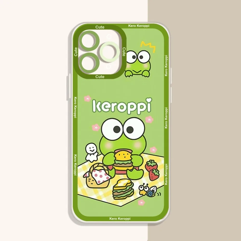 Cute K-Kero Kero K-Keroppi Phone Case For IPhone 12 11 13 14 Pro Max XR XS Max X SE2020 7 8 Plus Case