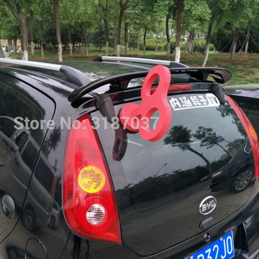 For Geely Byd F0 Spoiler 2010-2014 ABS Plastic Unpainted Color Rear Roof Spoiler Wing Trunk Lip Boot Cover Car Styling