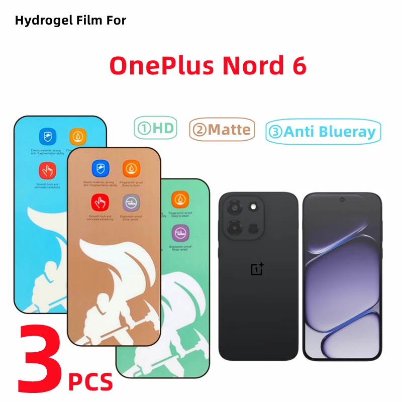 Película de hidrogel antirayos azules para OnePlus Nord 6, Protector de pantalla mate para OnePlus Nord 6 1 + Nord 6, película protectora HD, 3 uds.