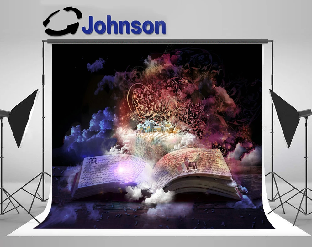 

JOHNSON Magic Book Stories And Educational Stories Floating Bible Smoke background Computer print children kids backdrops