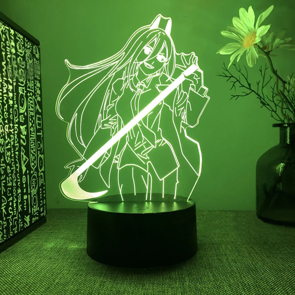 Newest Anime Led Light Chainsaw Man for Bedroom Decoration Nightlight Birthday Gifts Room Decor Table 3d Lamps Chainsaw Man