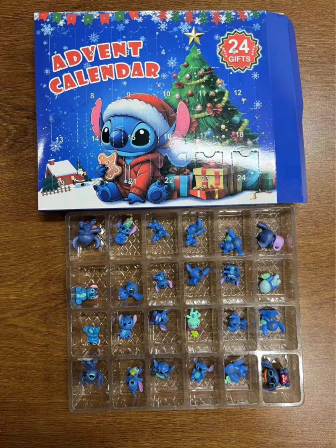 24PCS ديزني اكسسوارات خياطة عيد الميلاد عيد الميلاد صندوق التقويم ليلو و خياطة نموذج دمية أرقام أنيمي هدية عيد الميلاد للأطفال ولد لعبة #6