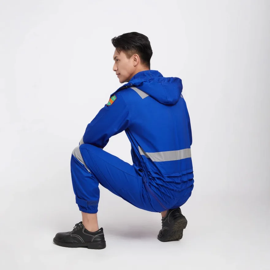 Reflecterende veiligheidswerkkleding voor heren Hoge zichtbaarheid Werkoverall Hi Vis Overall Werkplaatsmonteur Reparateurs Katoenen uniform