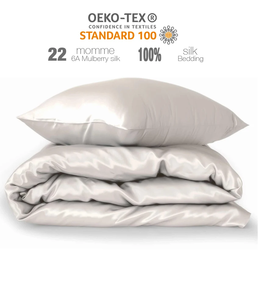 

Factory Direct Silk Bedding Sets 100%Silk King Bed Sheets Silk Bedsheets