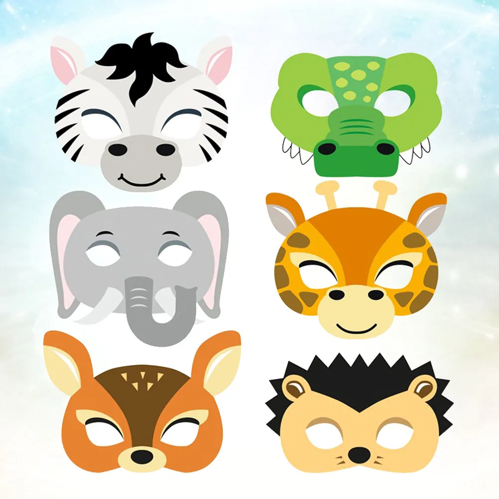12pcs Animal Masks for Kids – Zebra, Giraffe, Deer, Hedgehog Costume Masks for Parties, Preschool & Creative Play