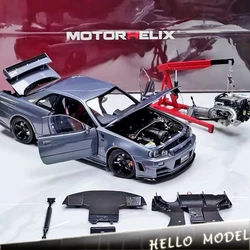 MOTORHELIX 1:18 Nissan R34 Skyline GTR Alloy Full Car Model Collection