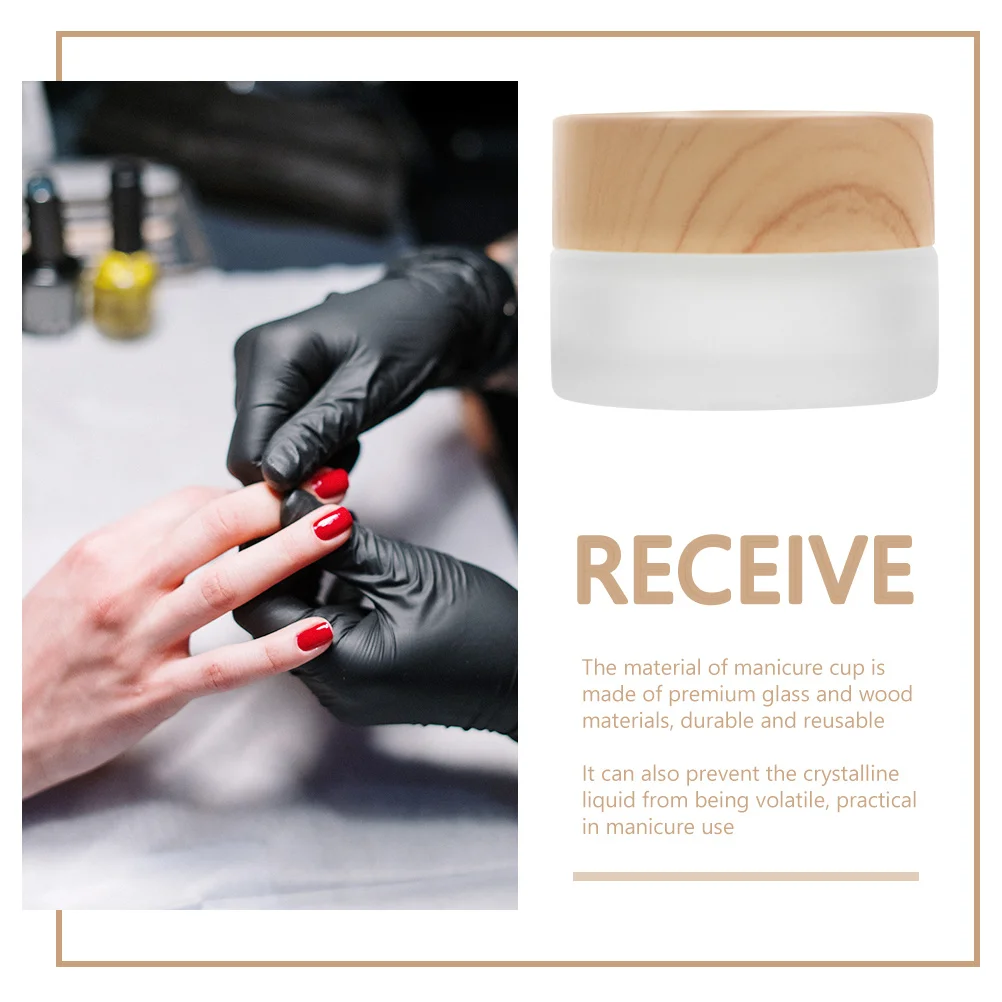 كوب مانيكير زجاجي للأظافر، كوب صغير الحجم، متين وقابل لإعادة الاستخدام، غطاء خفيف الوزن، حامل تنظيف فن الأظافر، للاستخدام المنزلي من الأكريليك #6