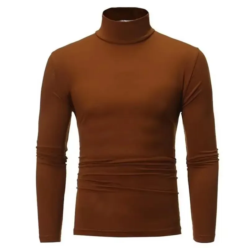 Thermal Underwear Tops Men Winter Clothes Thermal Shirt Autumn Men\'s Winter Tights High Neck Thin Slim Fit Long Sleeve T-shirt