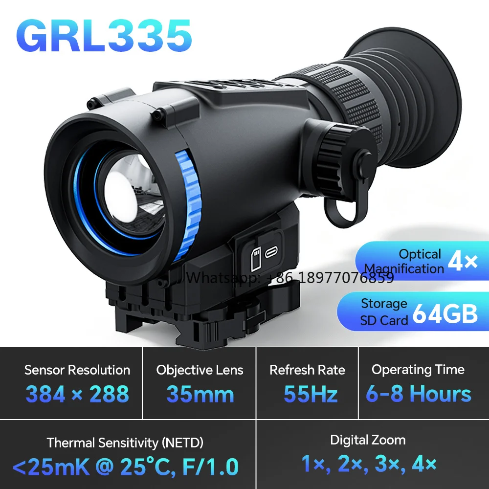 GRL325 GRL335 GRL635 Thermal Imaging Monocular 384X288 640X512 12um 55Hz 64GB Storage Long Range Outdoor Observation Device
