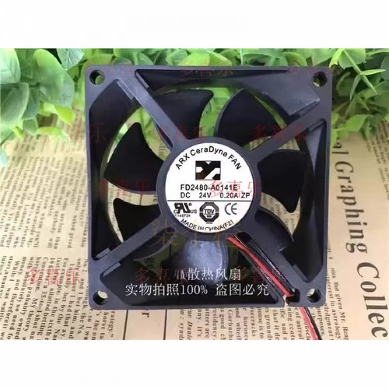 

EE for ARX CeraDyna FAN FD2480-A0141E 8025 DC24V 0.2A 8CM 2-Wire Inverter Cooling Fan