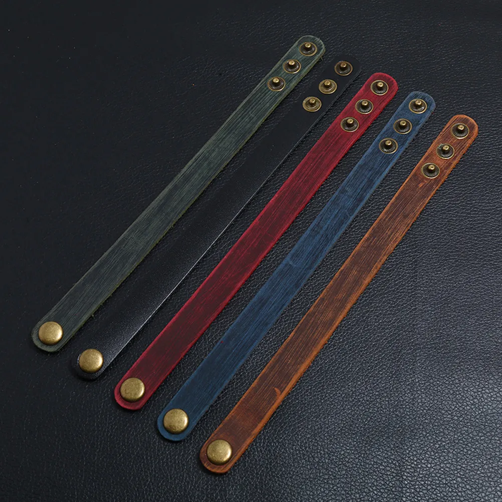 4Pcs Cowhide Bracelet Simple Plain Stylish Wrist Chain for Students Lovers Unisex Breathable Soft Comfortable Daily