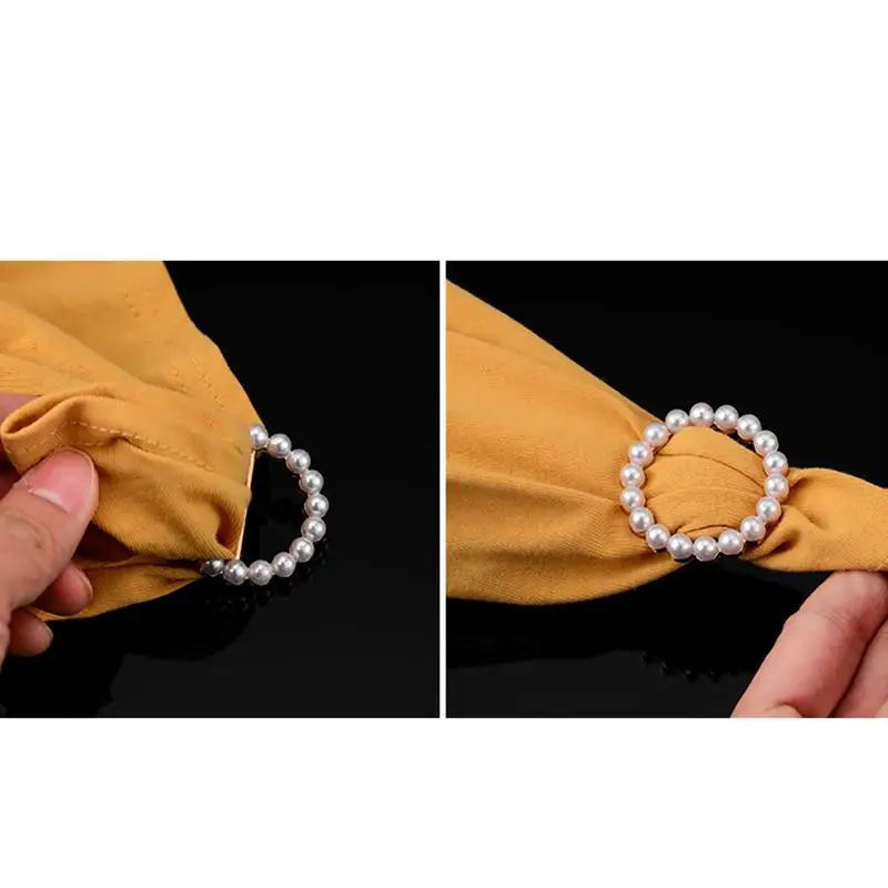 Pearl Waist Adjustment Fixed Snap, Buckle For Garment Corner Detachable Round Metal Silk Scarf Ring Clip Button Fixed Holder