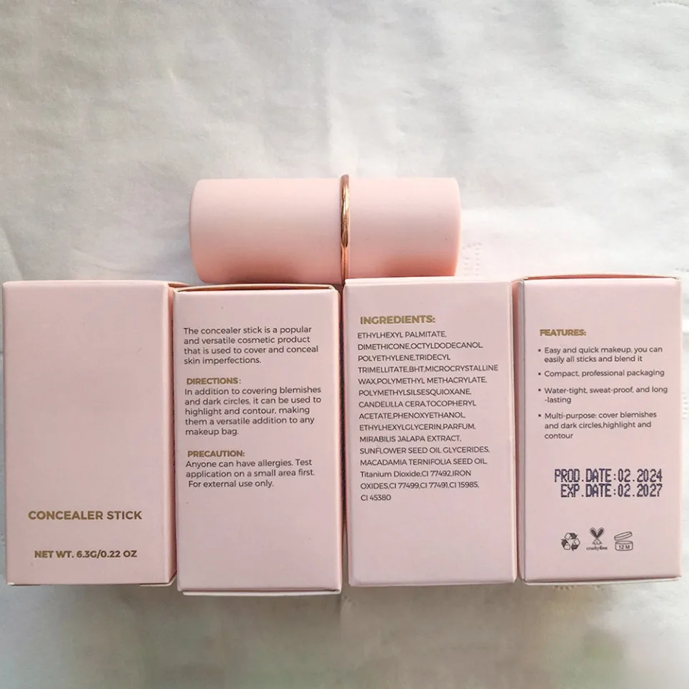 Różowy wodoodporny korektor w sztyfcie, wodoodporny, wegański makijaż, podkład w sztyfcie z własnym logo, sprzedaż hurtowa